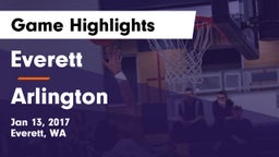 Everett  vs Arlington  Game Highlights - Jan 13, 2017