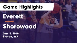 Everett  vs Shorewood  Game Highlights - Jan. 5, 2018