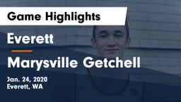 Everett  vs Marysville Getchell  Game Highlights - Jan. 24, 2020