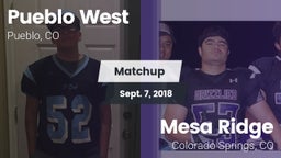 Matchup: Pueblo West High vs. Mesa Ridge  2018