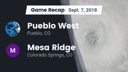 Recap: Pueblo West  vs. Mesa Ridge  2018