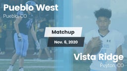 Matchup: Pueblo West High vs. Vista Ridge  2020