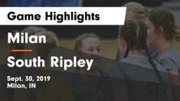 Milan  vs South Ripley  Game Highlights - Sept. 30, 2019
