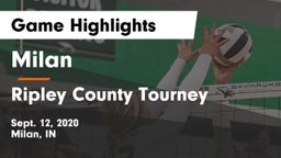 Milan  vs Ripley County Tourney Game Highlights - Sept. 12, 2020