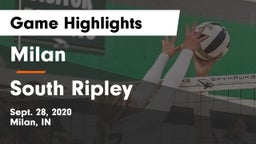 Milan  vs South Ripley Game Highlights - Sept. 28, 2020
