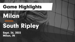 Milan  vs South Ripley  Game Highlights - Sept. 26, 2022