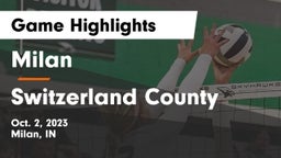 Milan  vs Switzerland County  Game Highlights - Oct. 2, 2023