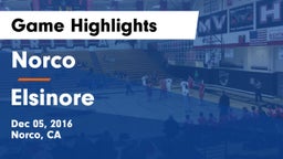 Norco  vs Elsinore  Game Highlights - Dec 05, 2016