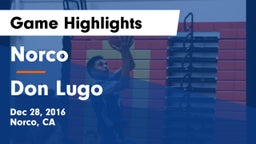Norco  vs Don Lugo Game Highlights - Dec 28, 2016
