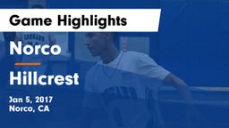 Norco  vs Hillcrest Game Highlights - Jan 5, 2017