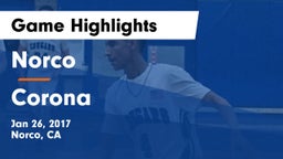 Norco  vs Corona  Game Highlights - Jan 26, 2017