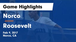 Norco  vs Roosevelt Game Highlights - Feb 9, 2017