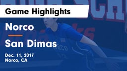 Norco  vs San Dimas  Game Highlights - Dec. 11, 2017