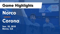 Norco  vs Corona  Game Highlights - Jan. 10, 2018