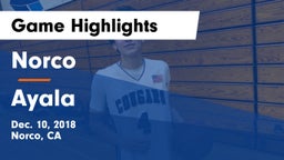 Norco  vs Ayala  Game Highlights - Dec. 10, 2018