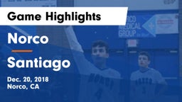 Norco  vs Santiago  Game Highlights - Dec. 20, 2018
