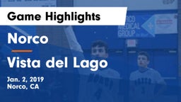 Norco  vs Vista del Lago  Game Highlights - Jan. 2, 2019