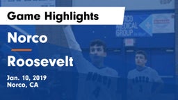Norco  vs Roosevelt  Game Highlights - Jan. 10, 2019
