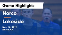 Norco  vs Lakeside  Game Highlights - Nov. 18, 2019