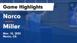 Norco  vs Miller  Game Highlights - Nov. 15, 2023