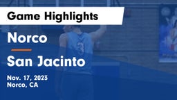 Norco  vs San Jacinto  Game Highlights - Nov. 17, 2023