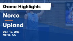 Norco  vs Upland  Game Highlights - Dec. 15, 2023