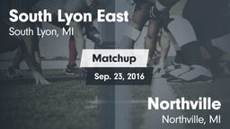 Matchup: South Lyon East vs. Northville  2016