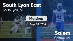 Matchup: South Lyon East vs. Salem  2016