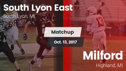 Matchup: South Lyon East vs. Milford  2017