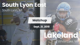 Matchup: South Lyon East vs. Lakeland  2018