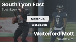 Matchup: South Lyon East vs. Waterford Mott 2018