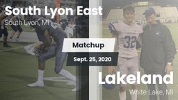 Matchup: South Lyon East vs. Lakeland  2020