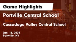Portville Central School vs Cassadaga Valley Central School Game Highlights - Jan. 16, 2024