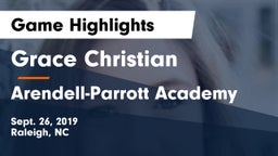 Grace Christian  vs Arendell-Parrott Academy  Game Highlights - Sept. 26, 2019