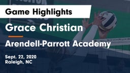 Grace Christian  vs Arendell-Parrott Academy Game Highlights - Sept. 22, 2020