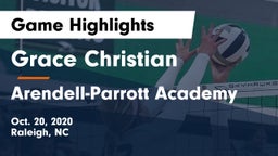 Grace Christian  vs Arendell-Parrott Academy  Game Highlights - Oct. 20, 2020
