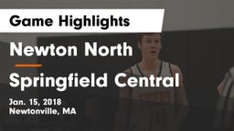 Newton North  vs Springfield Central  Game Highlights - Jan. 15, 2018