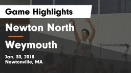 Newton North  vs Weymouth  Game Highlights - Jan. 30, 2018