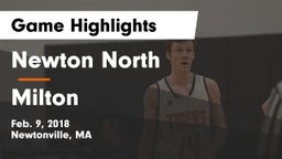 Newton North  vs Milton  Game Highlights - Feb. 9, 2018