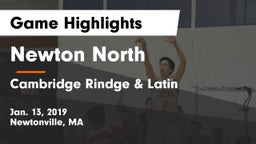 Newton North  vs Cambridge Rindge & Latin  Game Highlights - Jan. 13, 2019