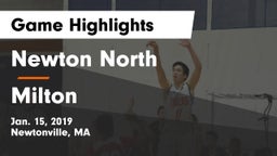 Newton North  vs Milton  Game Highlights - Jan. 15, 2019