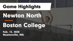 Newton North  vs Boston College  Game Highlights - Feb. 13, 2020