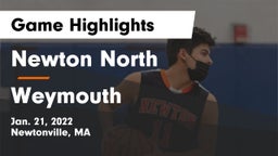 Newton North  vs Weymouth  Game Highlights - Jan. 21, 2022