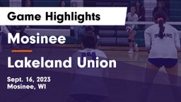 Mosinee  vs Lakeland Union  Game Highlights - Sept. 16, 2023