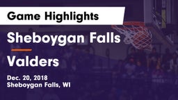 Sheboygan Falls  vs Valders Game Highlights - Dec. 20, 2018