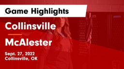 Collinsville  vs McAlester Game Highlights - Sept. 27, 2022