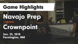 Navajo Prep  vs Crownpoint Game Highlights - Jan. 23, 2018