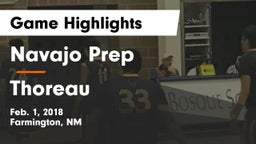 Navajo Prep  vs Thoreau  Game Highlights - Feb. 1, 2018