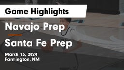 Navajo Prep  vs Santa Fe Prep Game Highlights - March 13, 2024