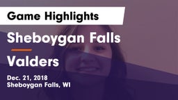 Sheboygan Falls  vs Valders  Game Highlights - Dec. 21, 2018